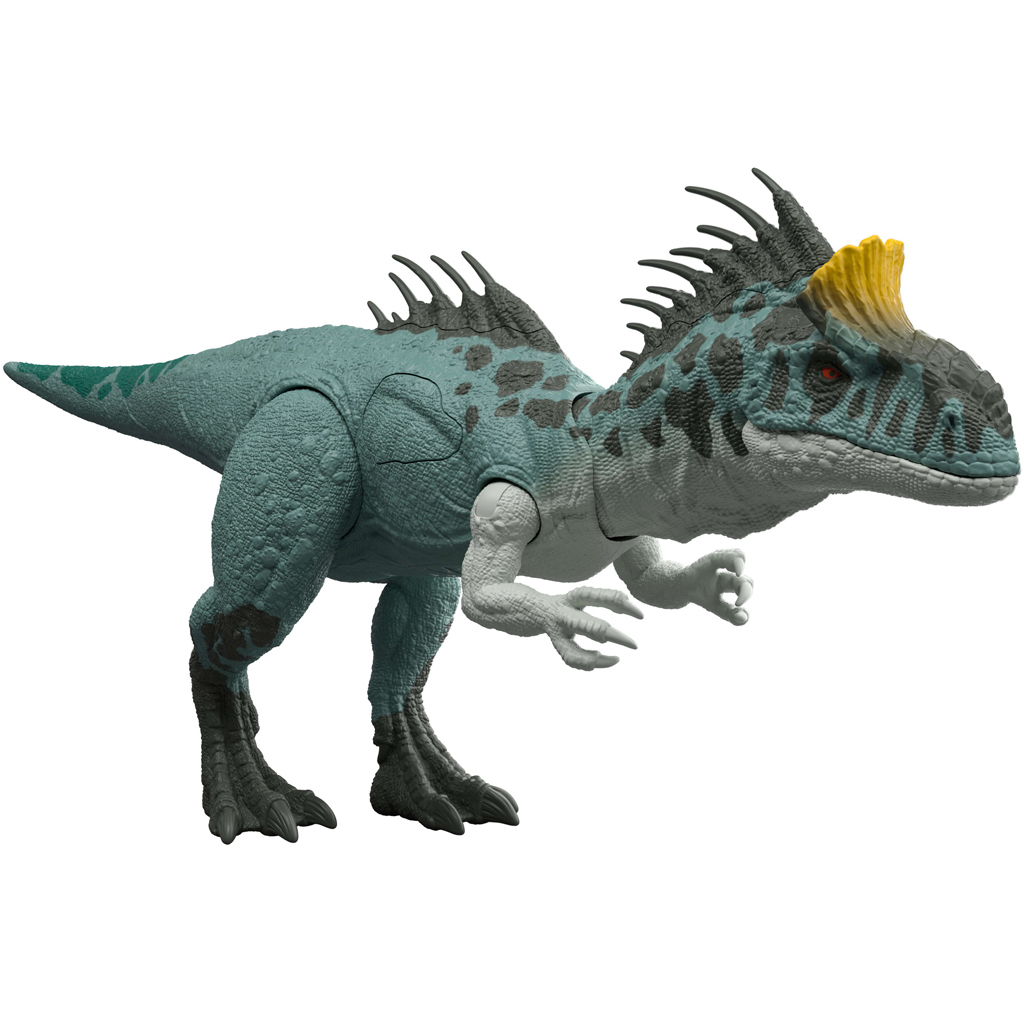 Jurassic World: Dinozaur Cryolophosaurus atakujący z dźwiękiem i światłem – Mattel zdjęcie 1