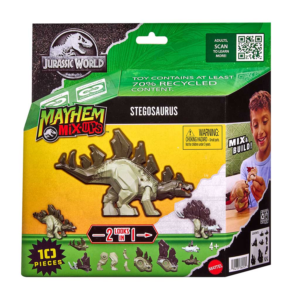 Jurassic World: Mayhem Mix-Ups DIY Mutant Dino Stegosaurus - Mattel zdjęcie 1