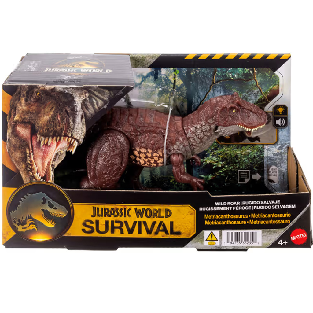 Jurassic World: Metriacanthosaurus atakujący dinozaur z dźwiękiem i światłem – Mattel zdjęcie 1
