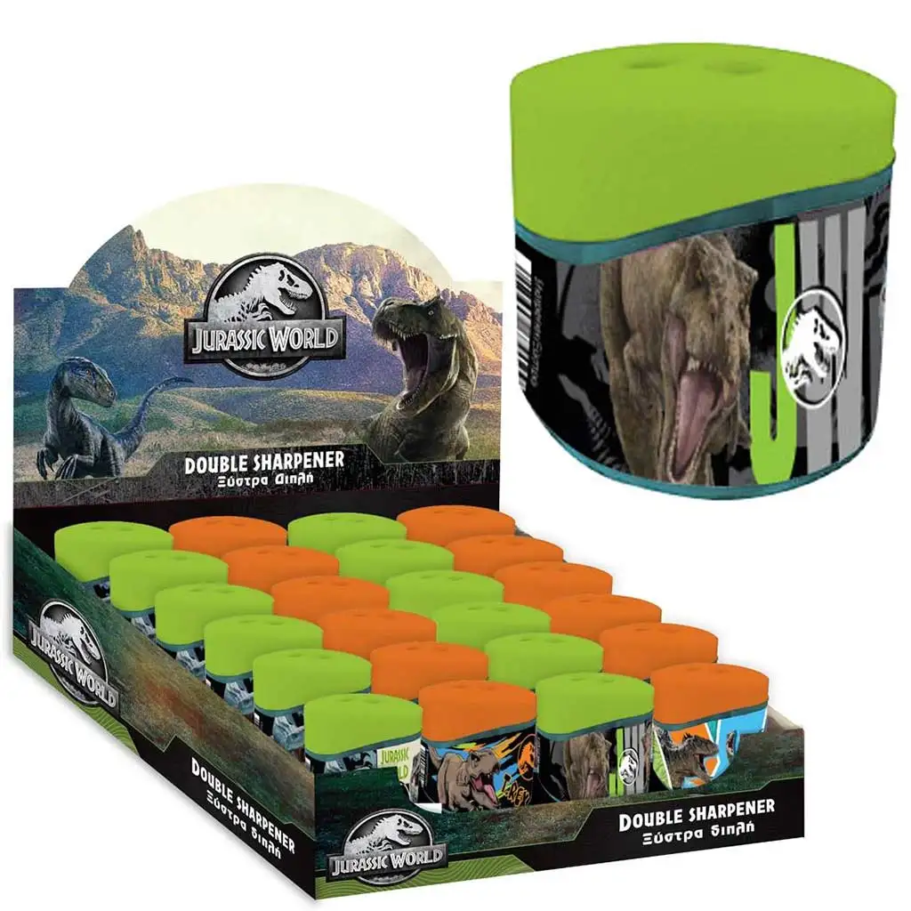 Jurassic World: Temperówka z dwoma otworami w kształcie Tyrannosaura Rex 1szt zdjęcie 1