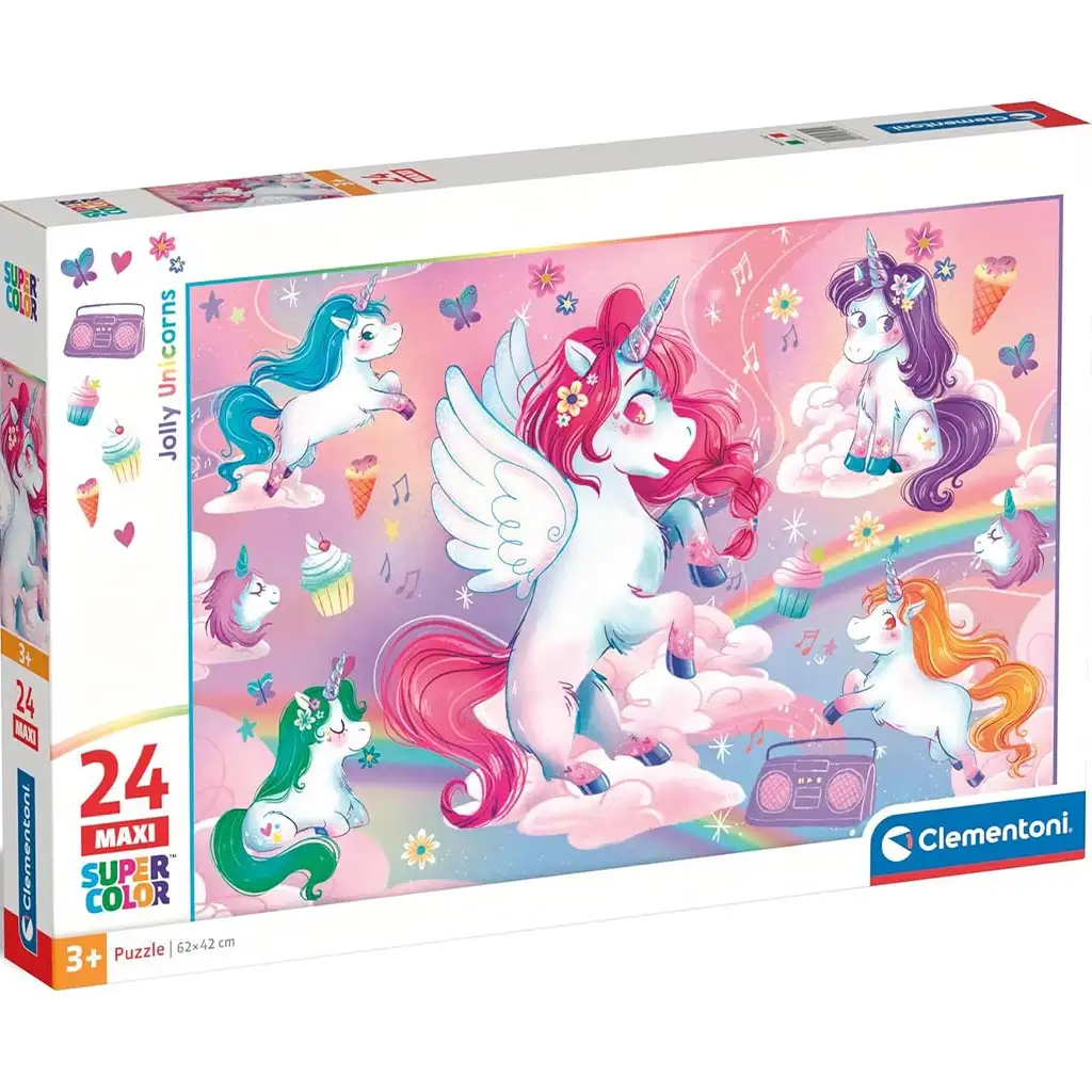 Kolorowe jednorożce 24-elementowa maxi supercolor puzzle - Clementoni