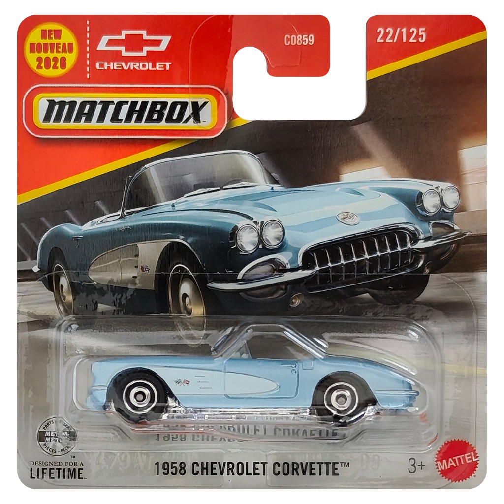 Matchbox: 1958 Chevrolet Corvette samochód 1/64 - Mattel zdjęcie 1