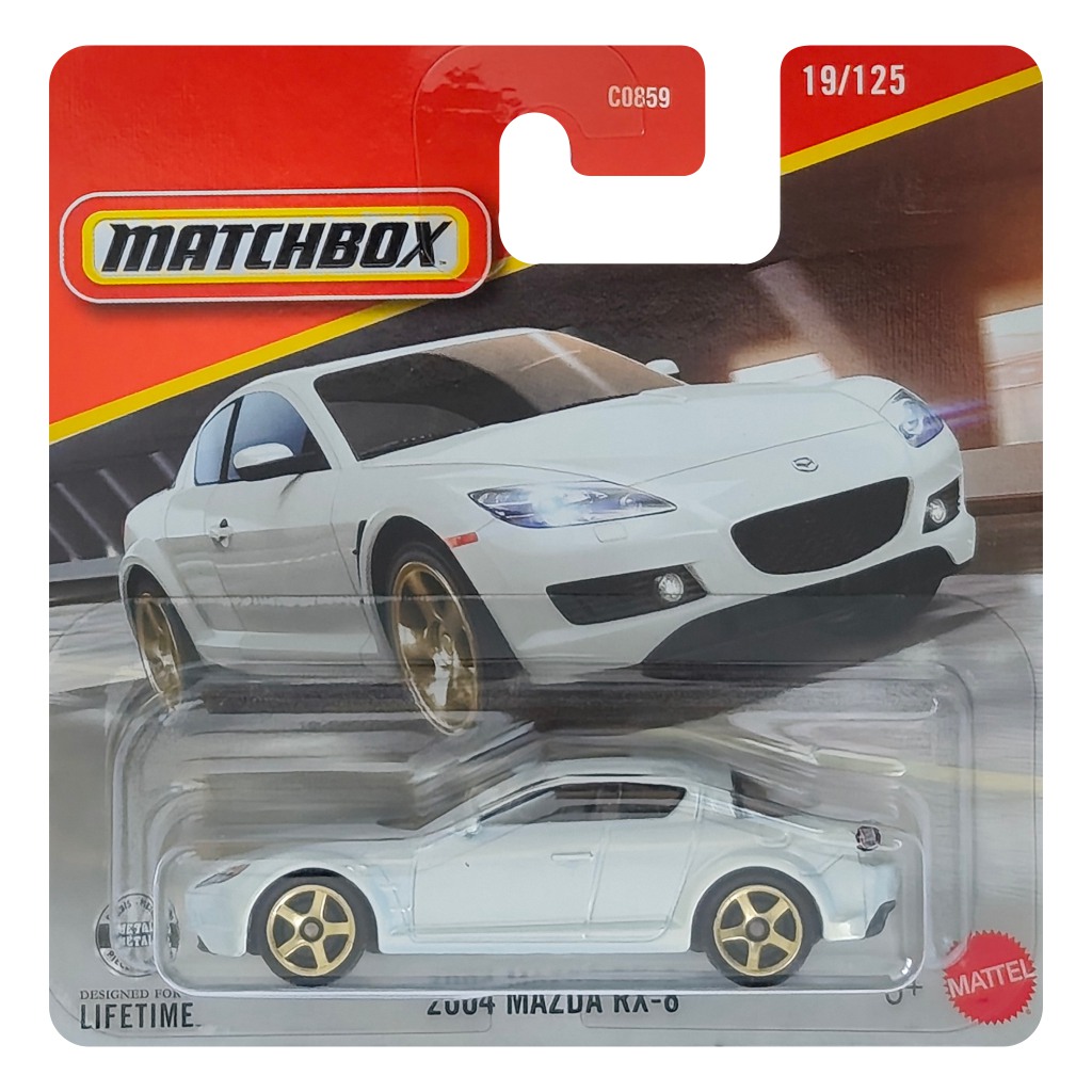 Matchbox: 2004 Mazda RX-8 biały samochód 1/64 - Mattel zdjęcie 1