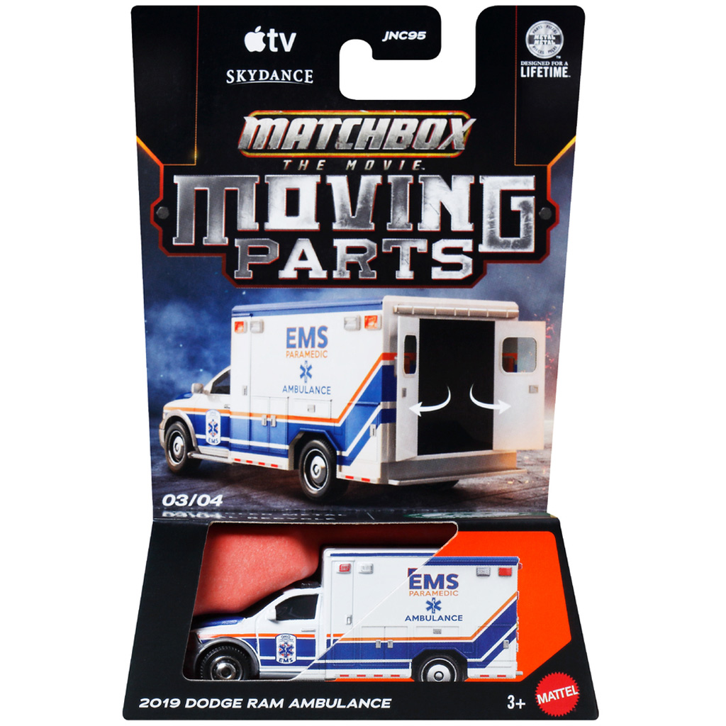 Matchbox Film: 2019 Dodge RAM Karetka otwierany samochodzik 1/64 – Mattel zdjęcie 1