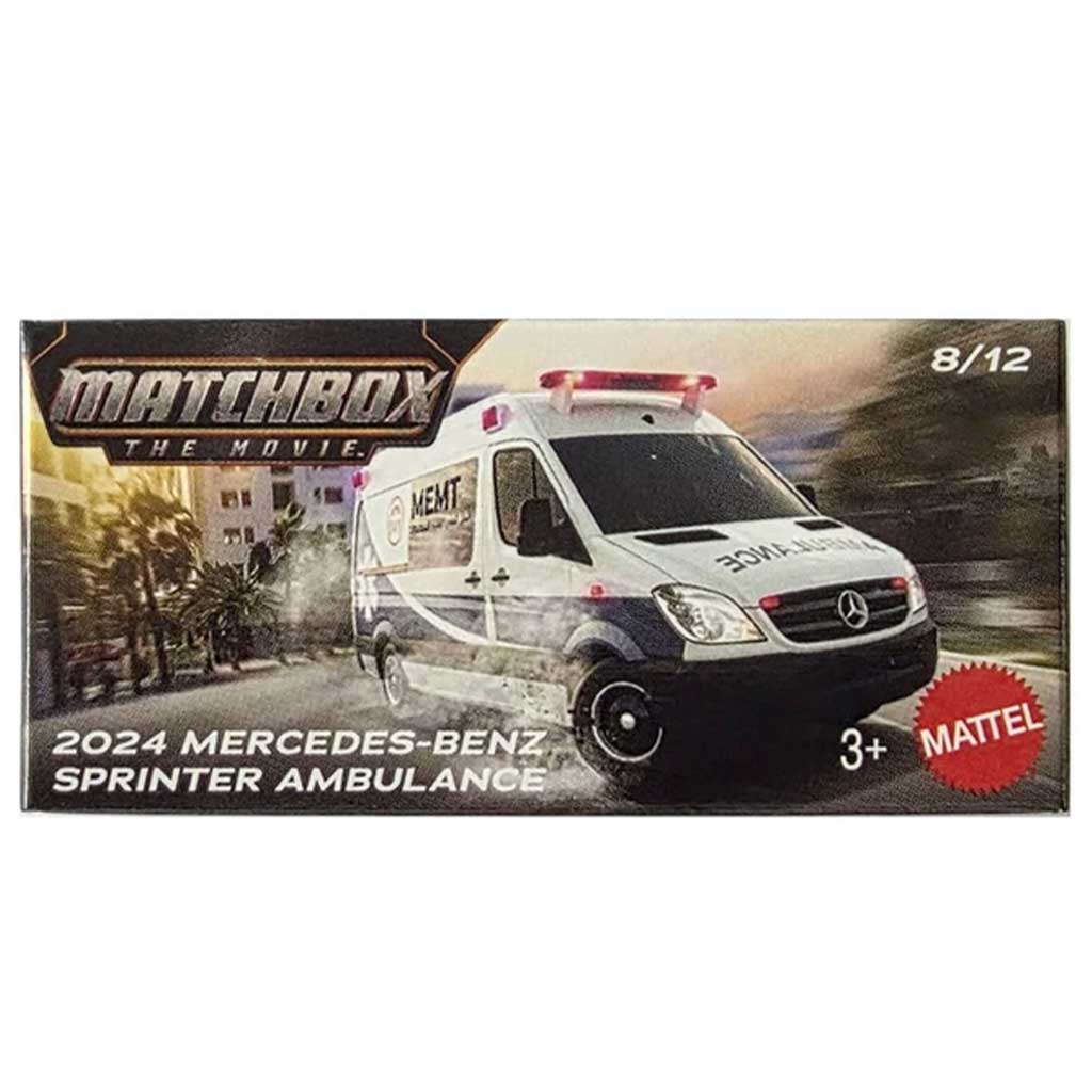 Matchbox Film: 2024 Mercedes-Benz Sprinter Ambulans w pudełku tekturowym 1/64 – Mattel zdjęcie 1