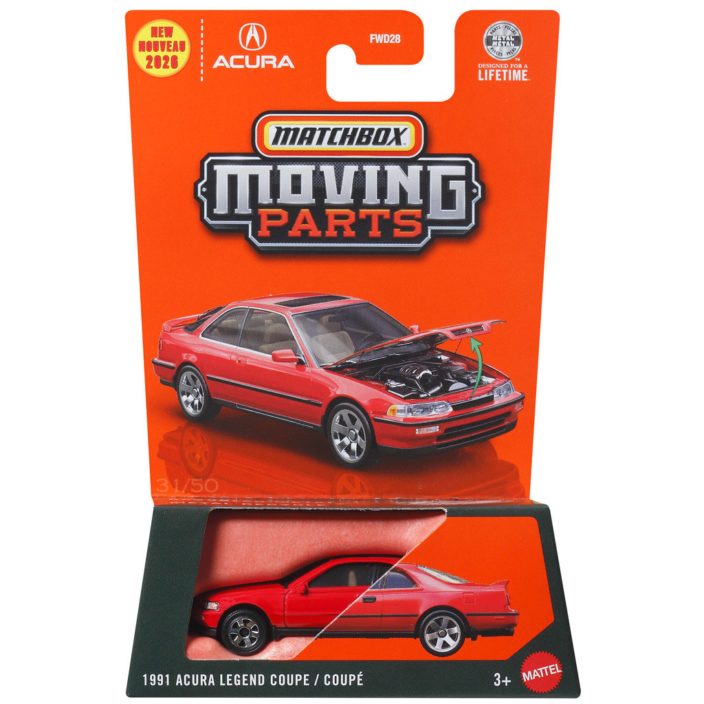Matchbox Ruchome Części: 1991 Acura Legend Coupe otwierany samochodzik 1/64 - Mattel zdjęcie 1