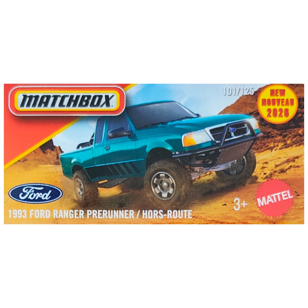 Matchbox: Samochód 1/64 Ford Ranger Prerunner w pudełku tekturowym z 1993 roku - Mattel zdjęcie 1