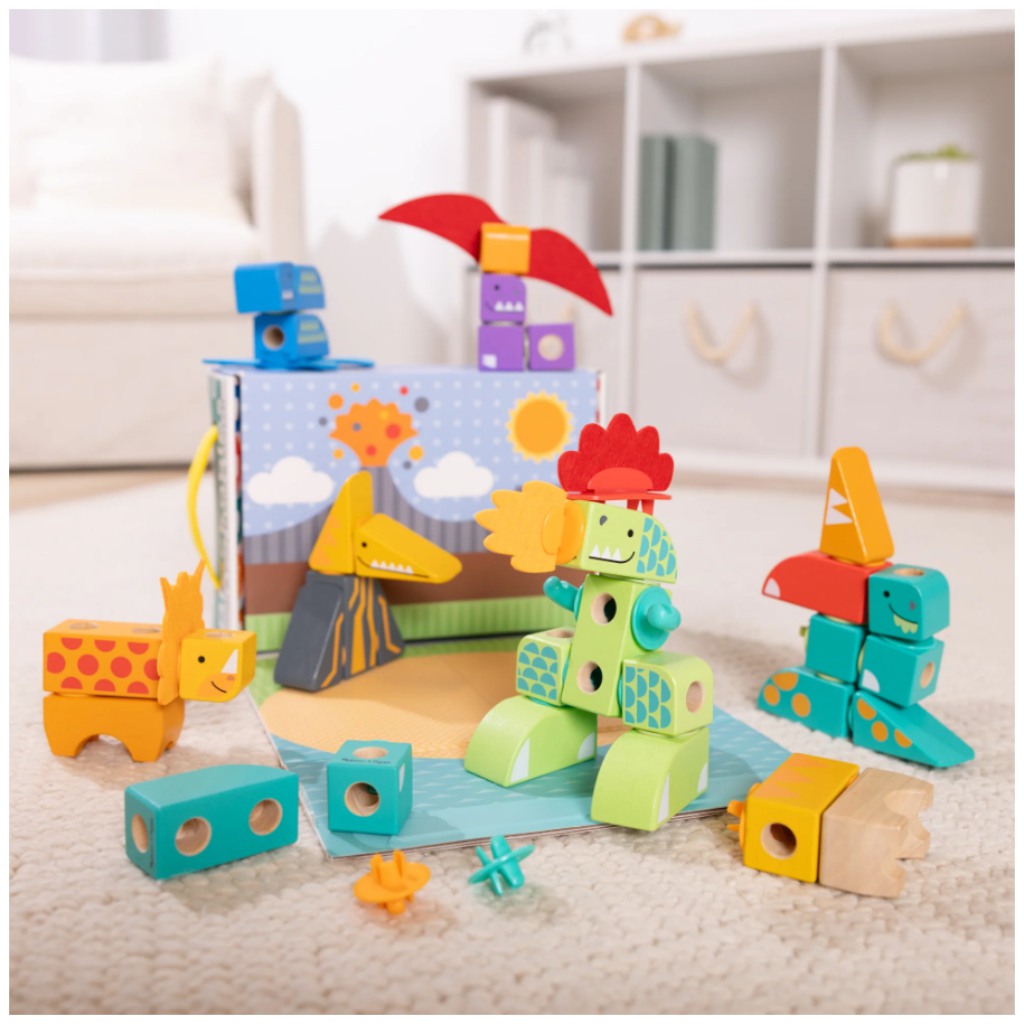 Melissa & Dough Blockables Dinoszauruszy zestaw do budowy 69 sztuk zdjęcie 5