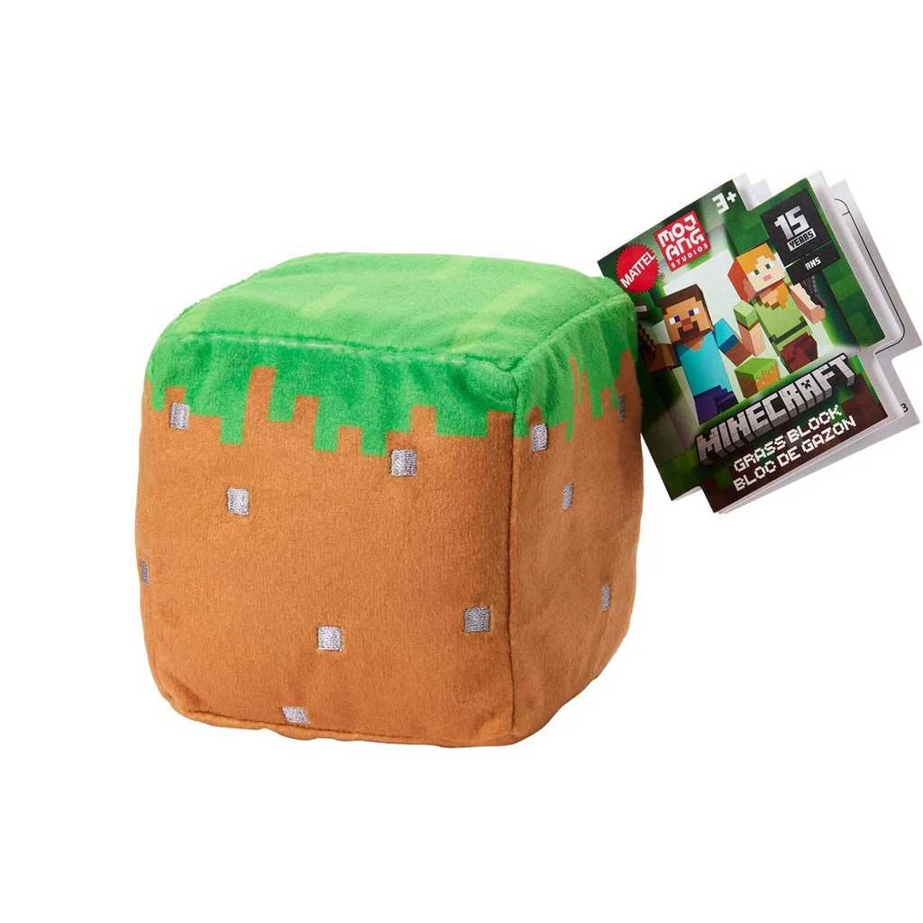 Minecraft Bloki pluszowa figura - Figura Bloku Trawy - Mattel zdjęcie 1