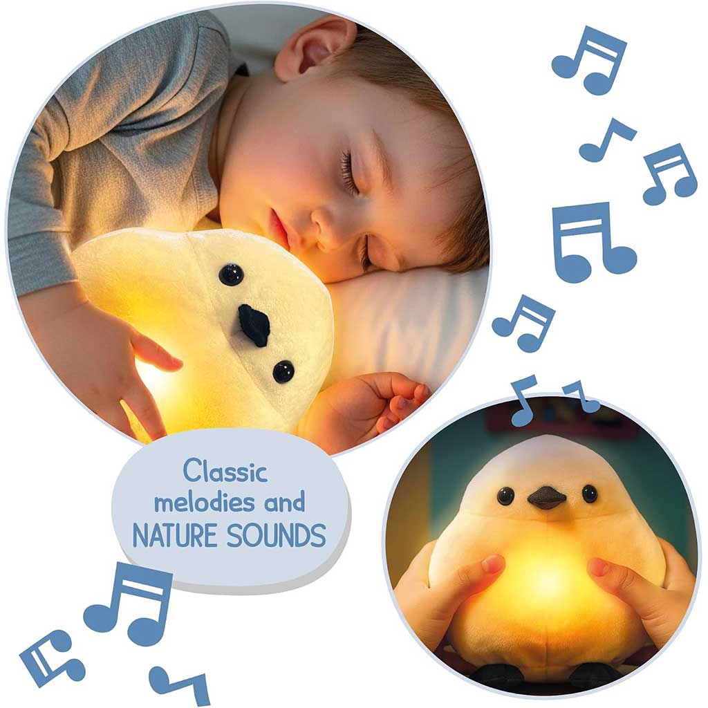 Montessori Baby Snow Fairy LED-owy grający pluszowy ptaszek - Lisciani zdjęcie 3
