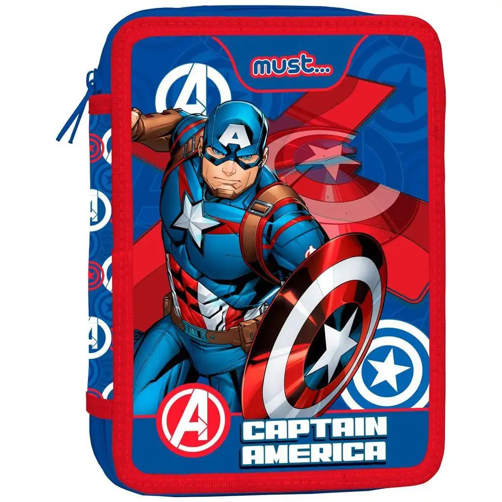 Must: Avengers - Kapitan Ameryka dwupoziomowy piórnik 15x21x5cm zdjęcie 1