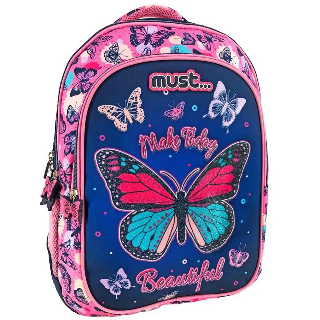 Must: Plecak szkolny z motywem motyla, plecak 32x18x43cm zdjęcie 1