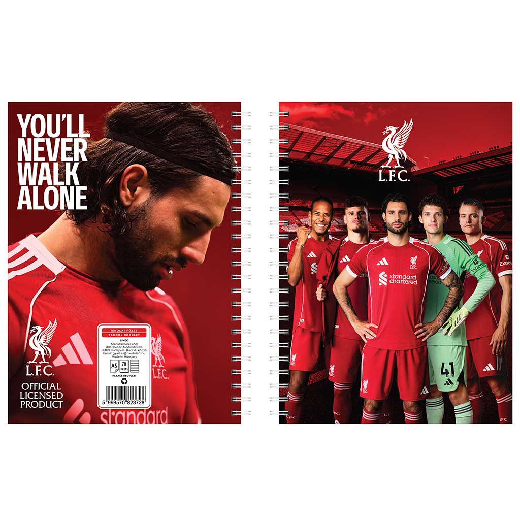 Nebulo: Liverpool Spiralny zeszyt w linie 70 kartek A/5 1szt zdjęcie 1