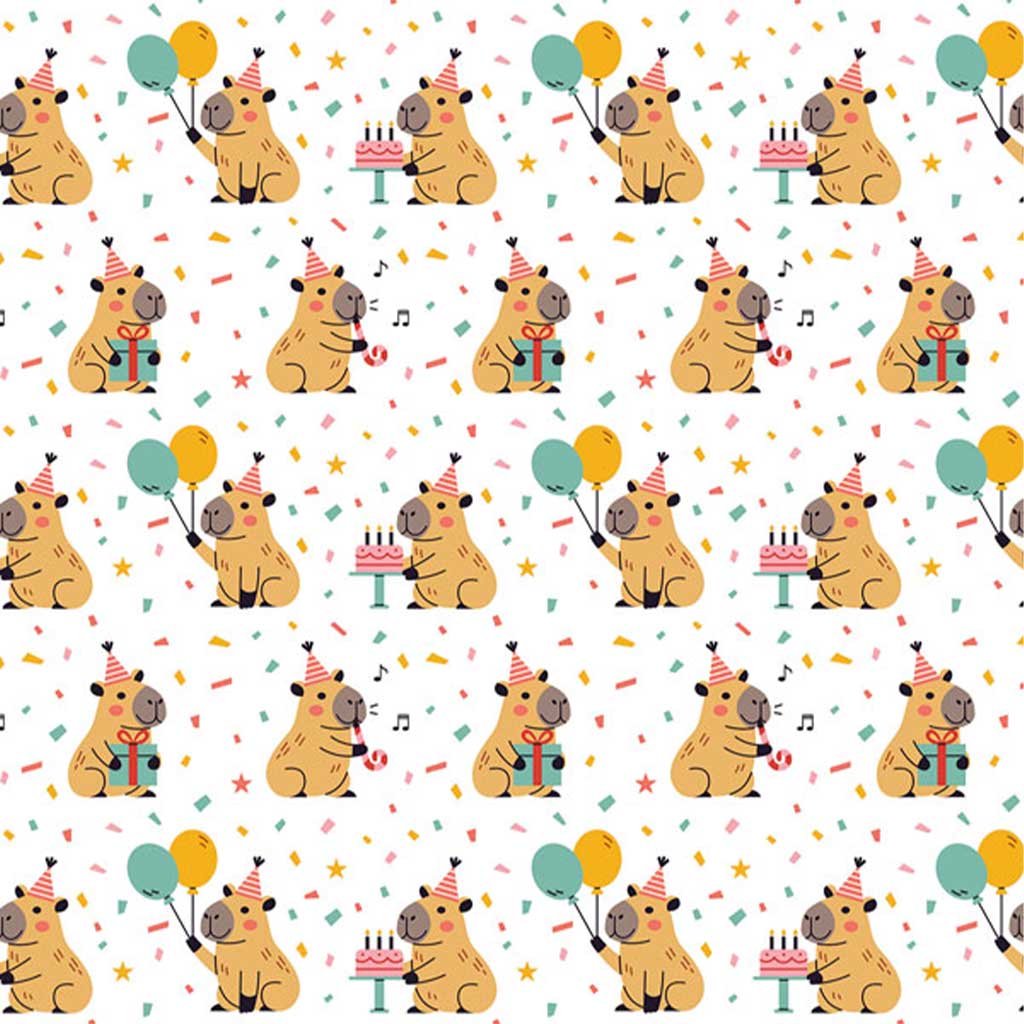 Papier do pakowania z wzorem capybara na urodziny 100x70cm zdjęcie 1