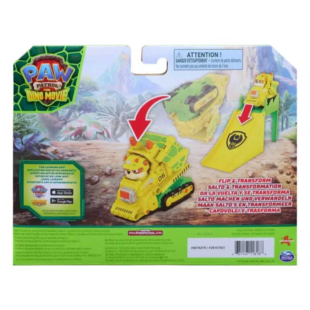Paw Patrol Dino Movie - Przewracający się akrobatyczny pojazd Rubble - Spin Master zdjęcie 2