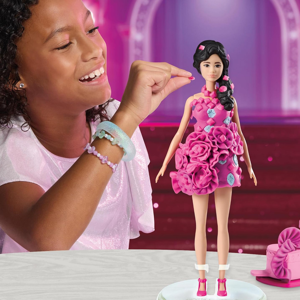 Play-Doh: Barbie Błyszczące biżuteria i wstążki zestaw z plasteliny z lalką – Hasbro zdjęcie 2
