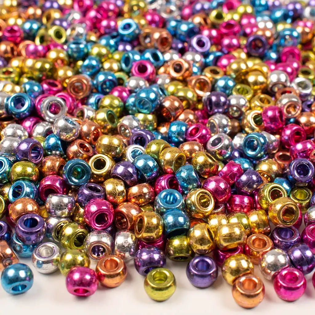 PlayBox: Cylindryczne kolorowe koraliki w metalicznych kolorach 1000 sztuk w opakowaniu zdjęcie 1