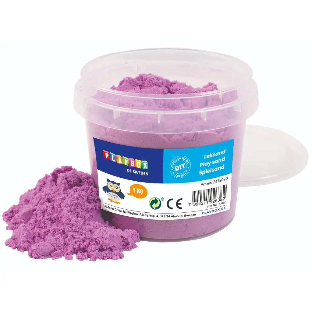 PlayBox: Fioletowy kolor piasku w wiaderku 1kg zdjęcie 1