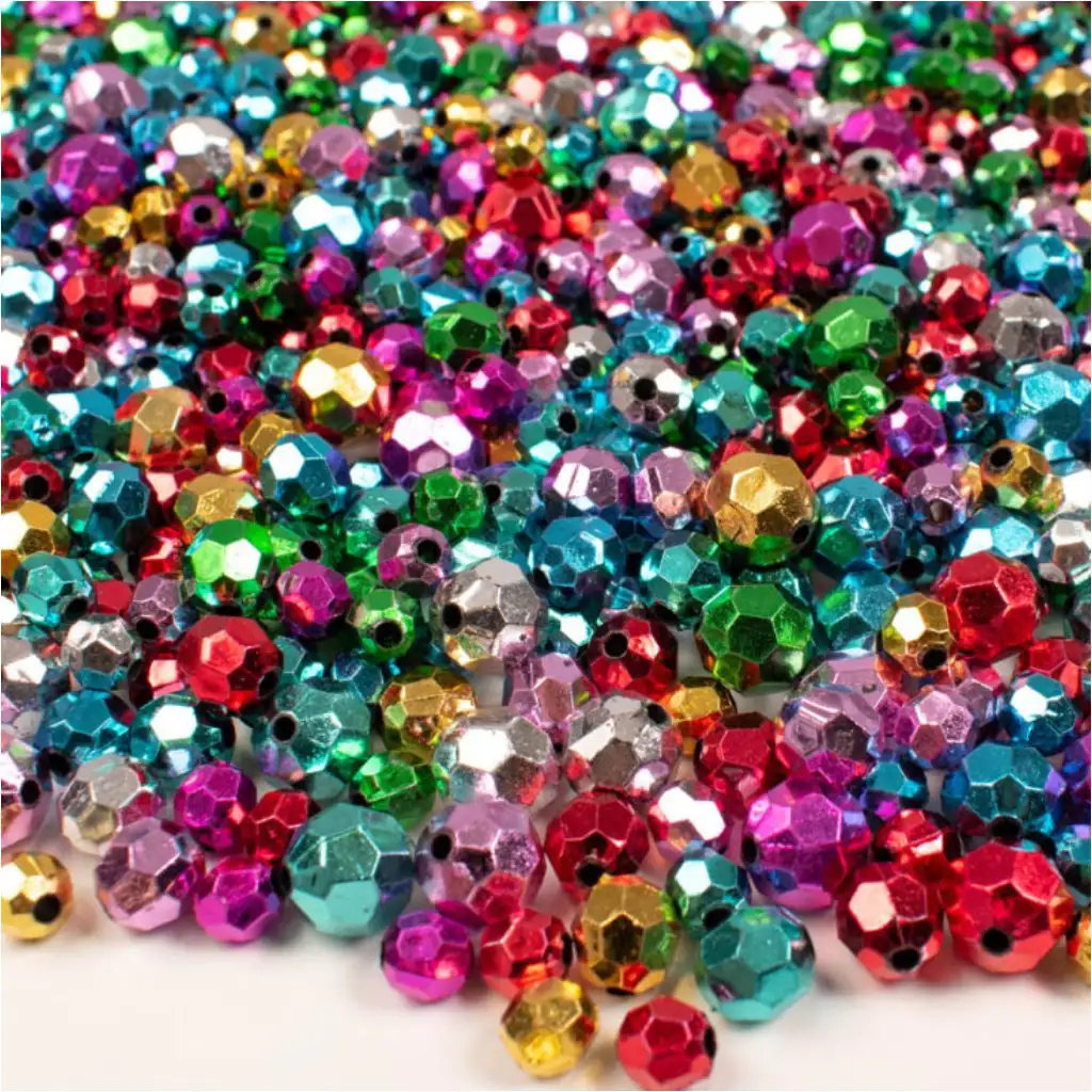 PlayBox: Zestaw kolorowych koralików do nawlekania w kształcie diamentu 8, 10 i 12mm 250g zdjęcie 1