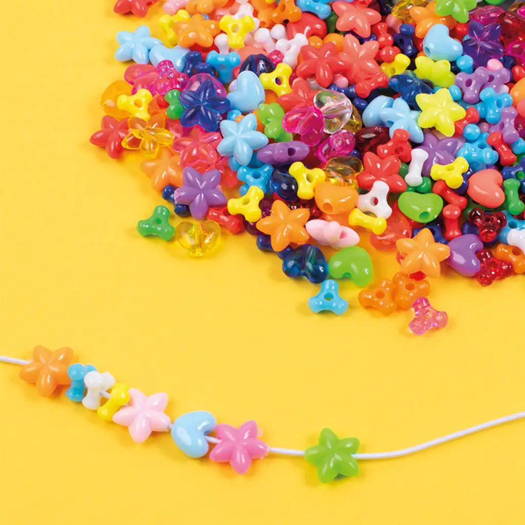 PlayBox: Nawlekane kolorowe koraliki plastikowe 8-13 mm 2100szt zdjęcie 2