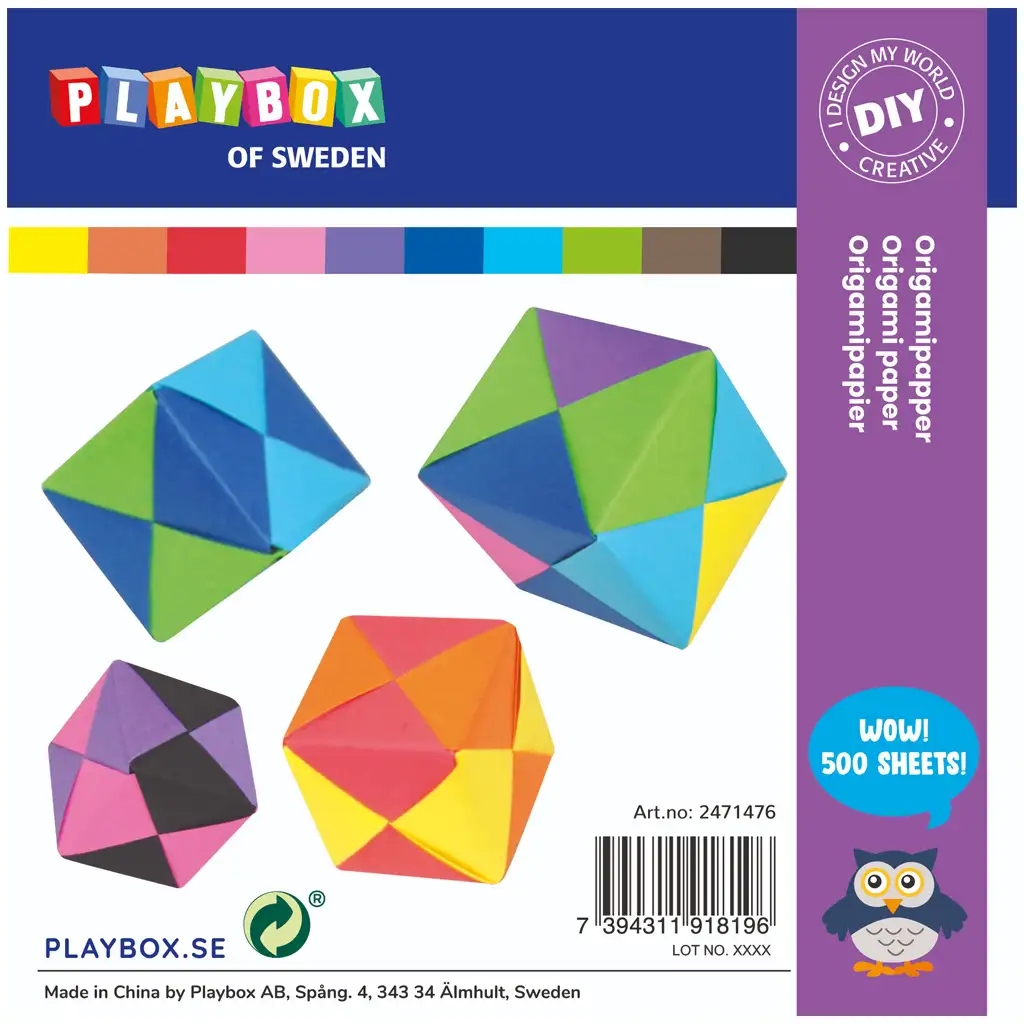 PlayBox: Zestaw papierów origami 500 sztuk 15x15cm zdjęcie 1