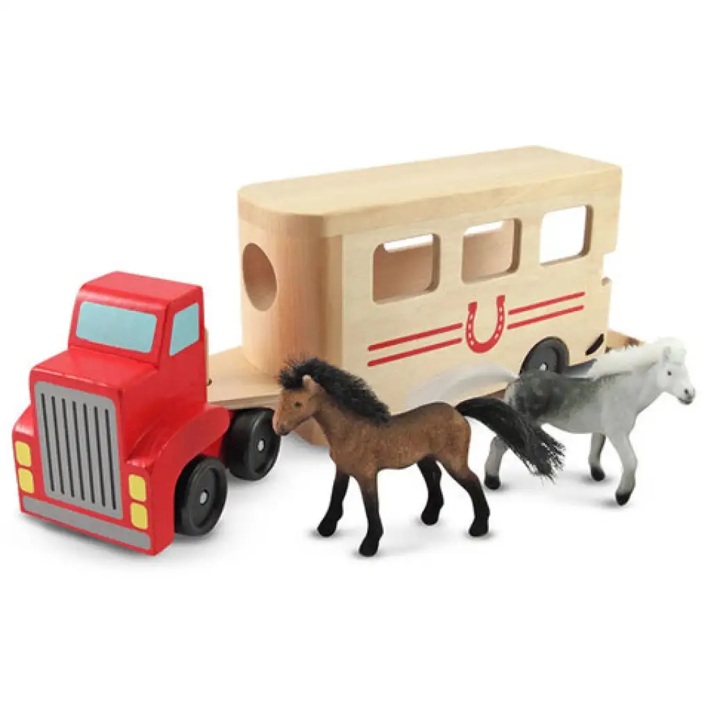 Drewniany pojazd transportowy koni - Melissa & Doug zdjęcie 2