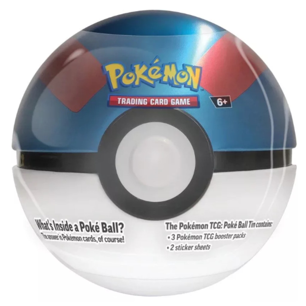Pokémon TCG 2024 Poké Ball Tin – Metalowa puszka w kształcie Pokéballa z 3 boosterami w różnych wersjach zdjęcie 5