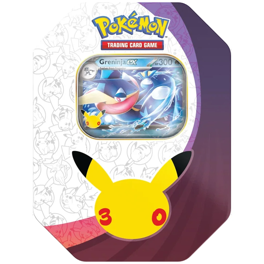 Pokémon TCG: 30. rocznica ex metalowa skrzynka – Greninja ex karta promocyjna zdjęcie 3