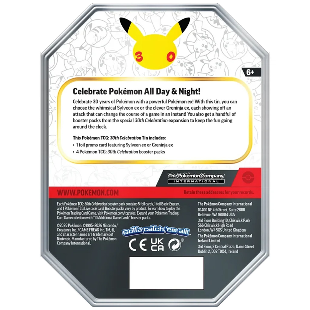 Pokémon TCG: 30. rocznica ex metalowa skrzynka – Greninja ex karta promocyjna zdjęcie 4