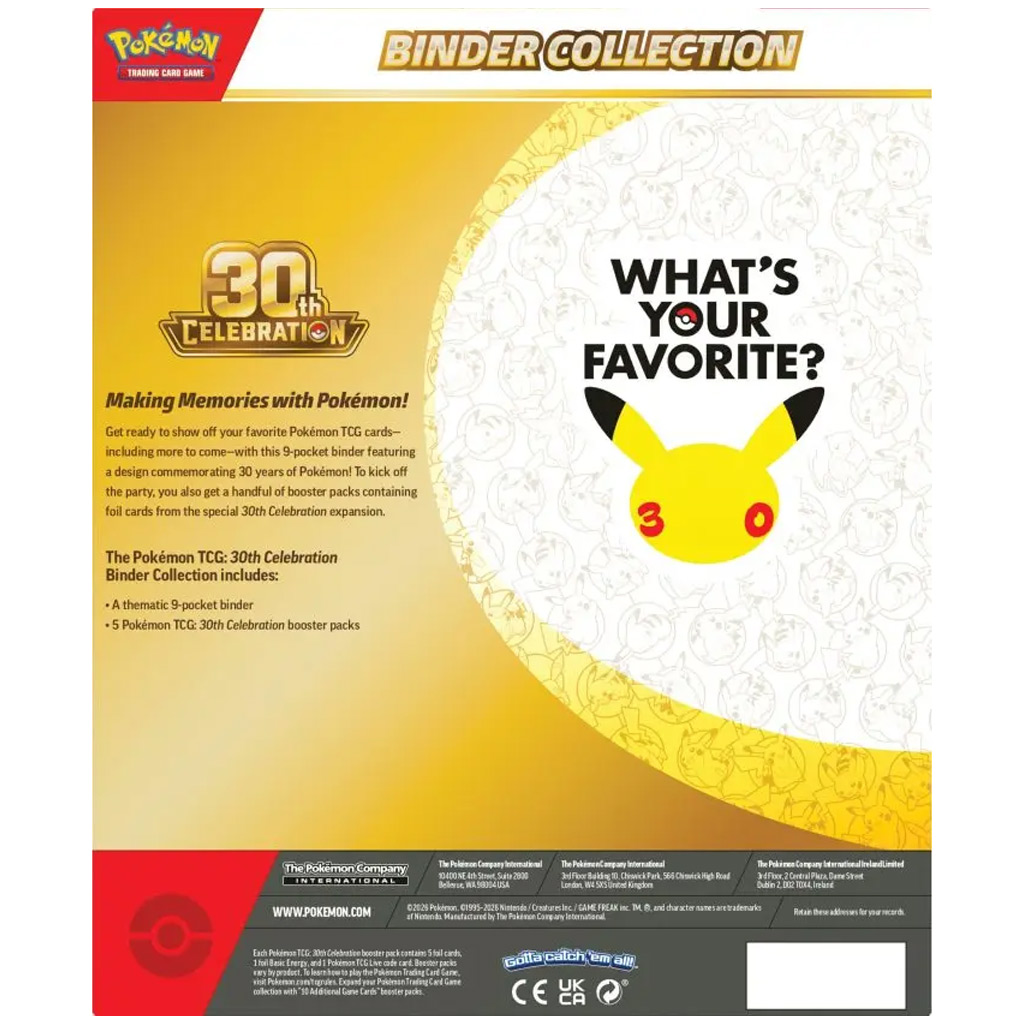 Pokémon TCG: 30. rocznica kolekcji binderów – 9 kieszeniowa teczka z boosterami zdjęcie 3