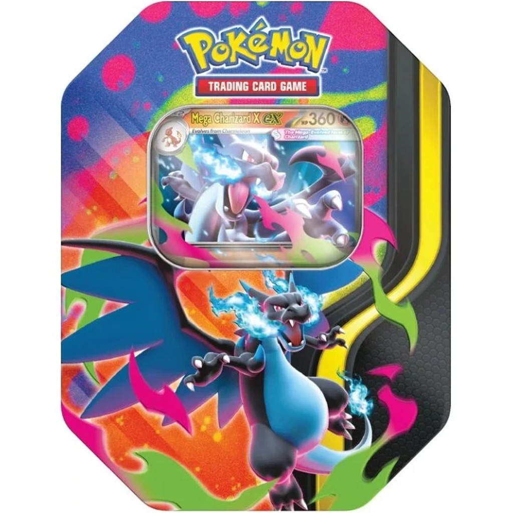 Pokémon TCG: Mega Charizard Tin zestaw kart w metalowej puszce w dwóch wersjach 1szt zdjęcie 2