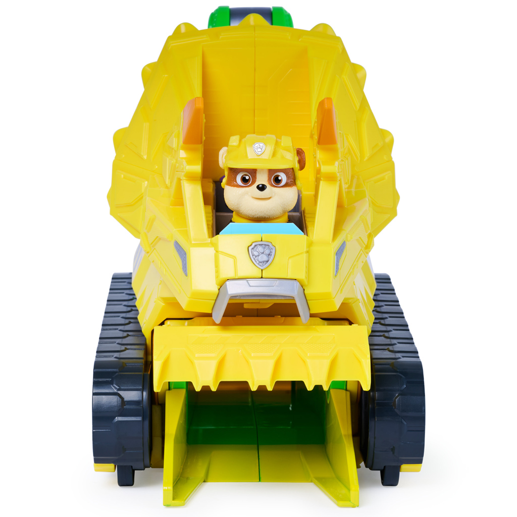 Psi Patrol Film Dino: Chomp & Rescue gryzący pojazd z figurką Rubble - Spin Master zdjęcie 2