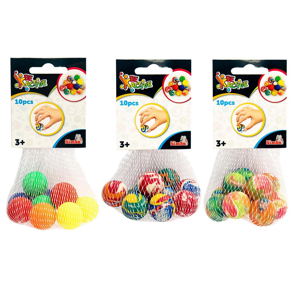 Skaczące małe piłki w siatce zestaw 10 sztuk różne 1 sztuka - Simba Toys zdjęcie 1