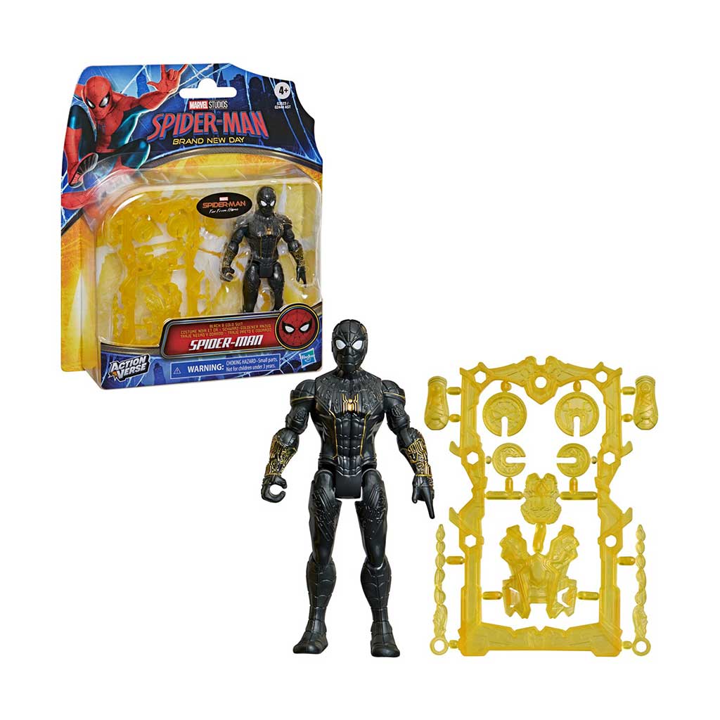 Spider-Man Nowy dzień: Spider-Man czarna-złota figura z akcesoriami 11cm – Hasbro zdjęcie 2