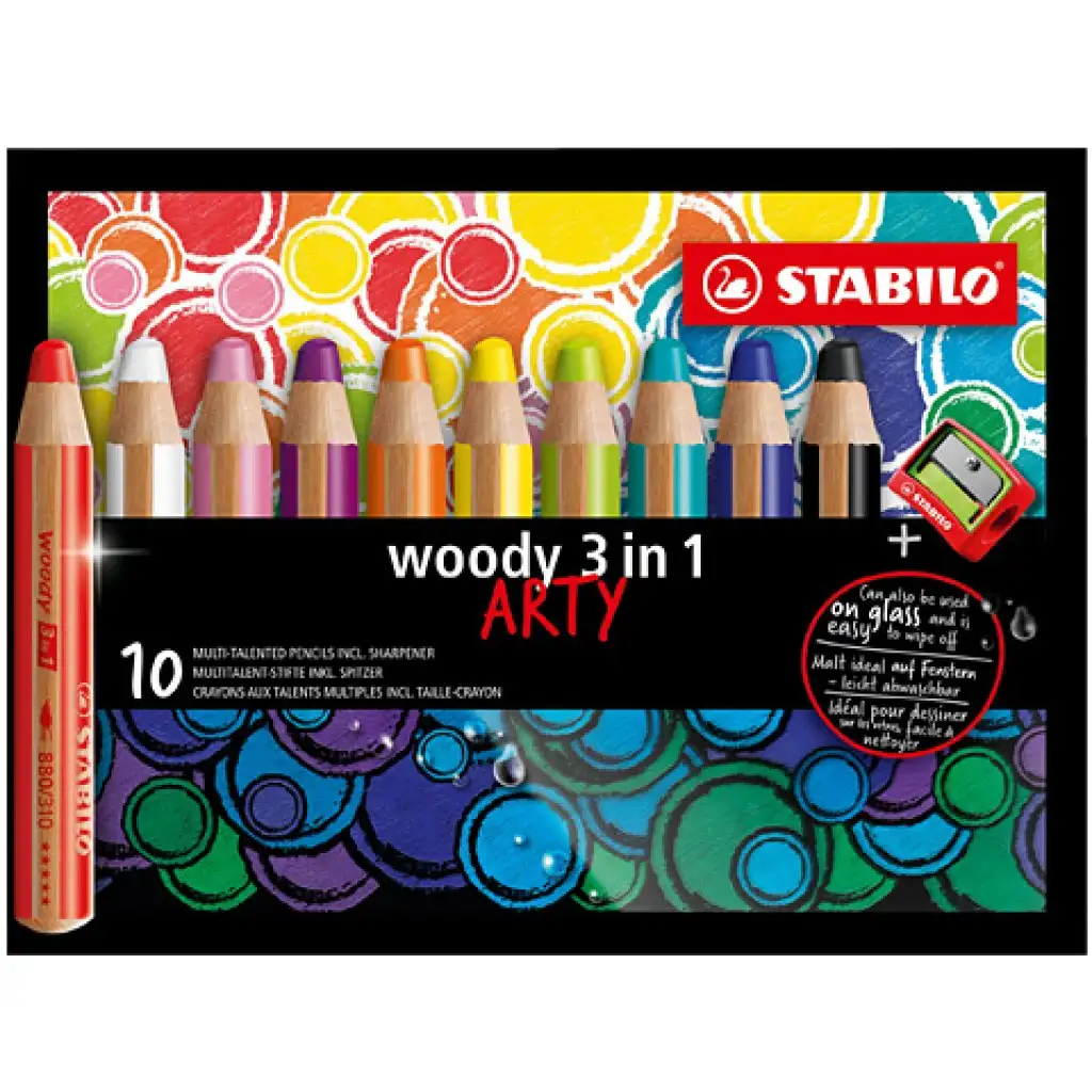 Stabilo Woody 3w1 ARTY zestaw kolorowych kredek 10 szt. zdjęcie 1