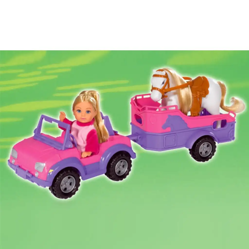 Steffi Love: Évi Love z przyczepą konną - Simba Toys zdjęcie 1