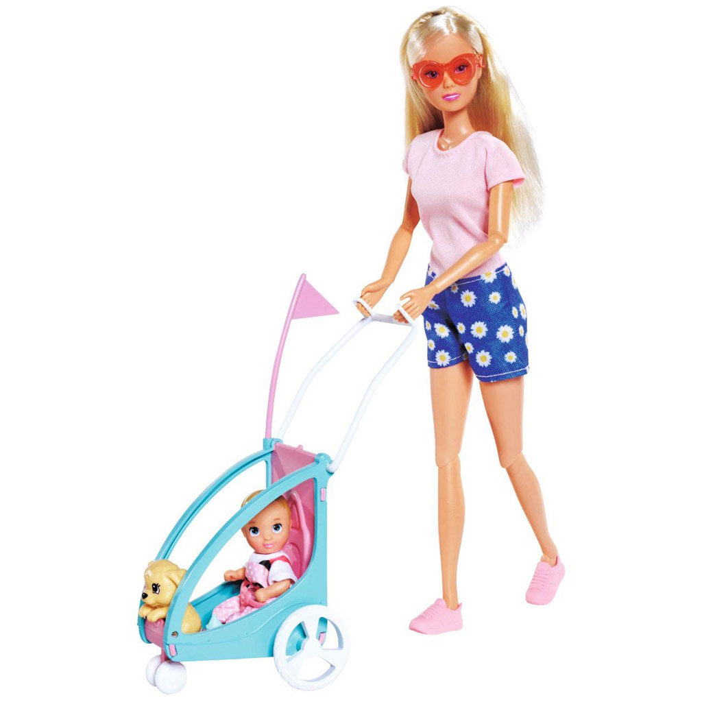Steffi Love: Rowerowa lalka Steffi z przyczepką - Simba Toys zdjęcie 2