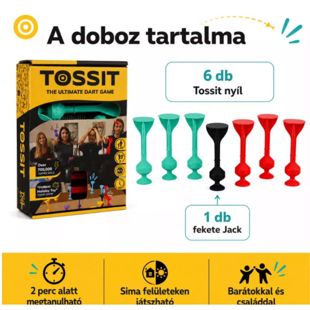 Tossit Starter Pack czerwono-turkusowy silikonowy zestaw do darta z przyssawkami kép 2