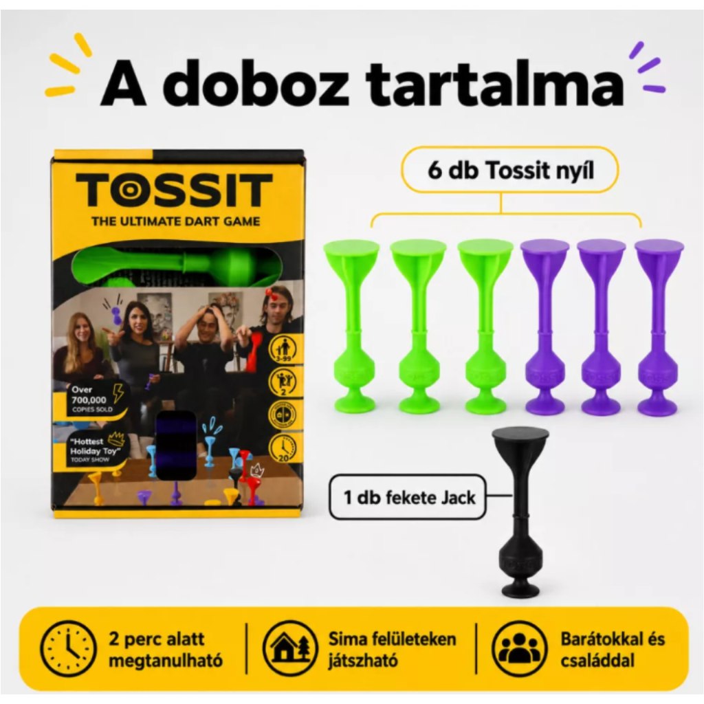 Tossit Starter Pack fioletowo-zielona silikonowa gra w rzutki z przyssawkami kép 2