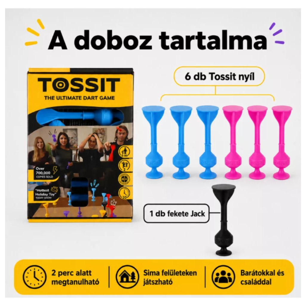Tossit Starter Pack różowo-niebieska silikonowa gra w rzutki z przyssawkami kép 2