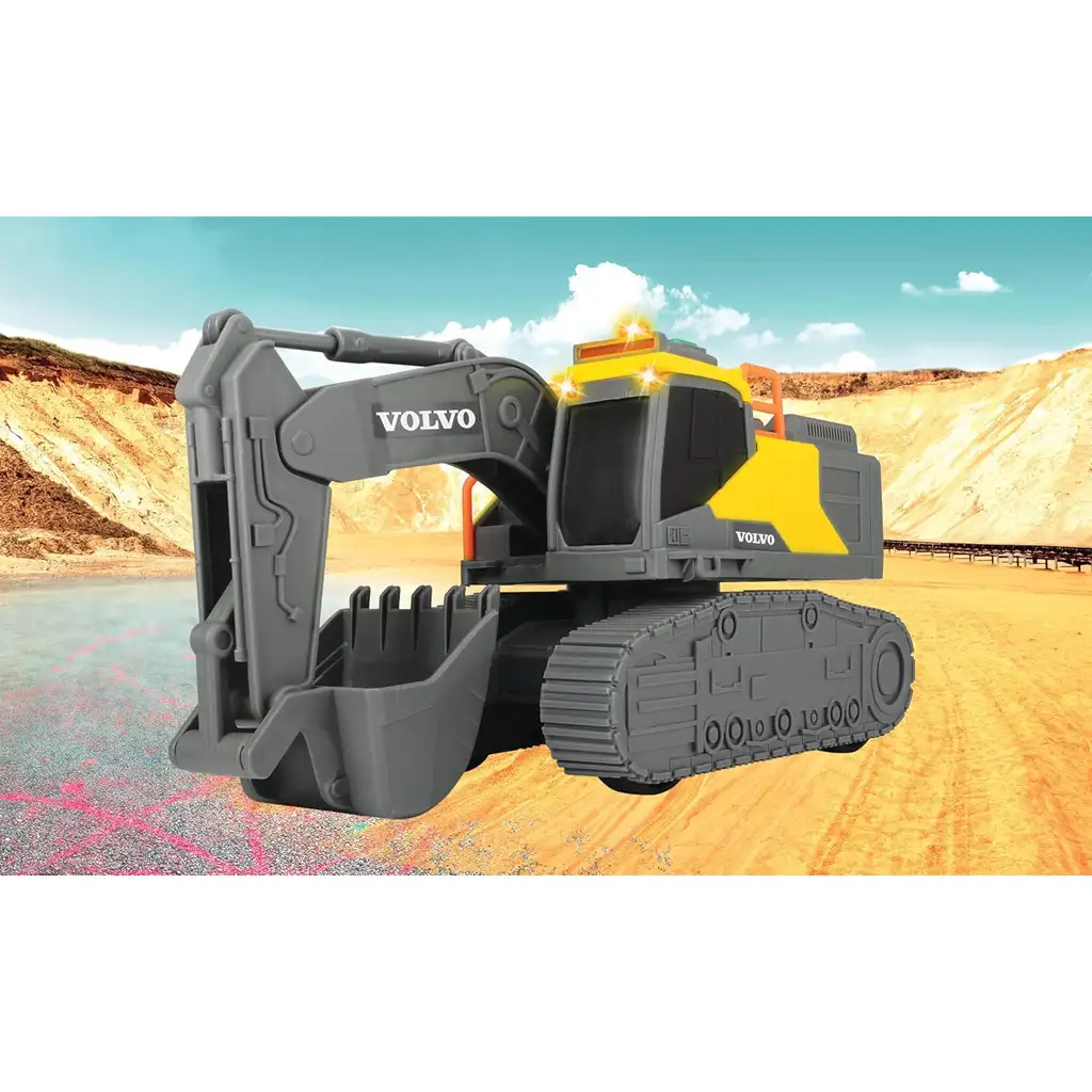 Volvo koparka z efektami świetlnymi i dźwiękowymi 23cm - Dickie Toys zdjęcie 6