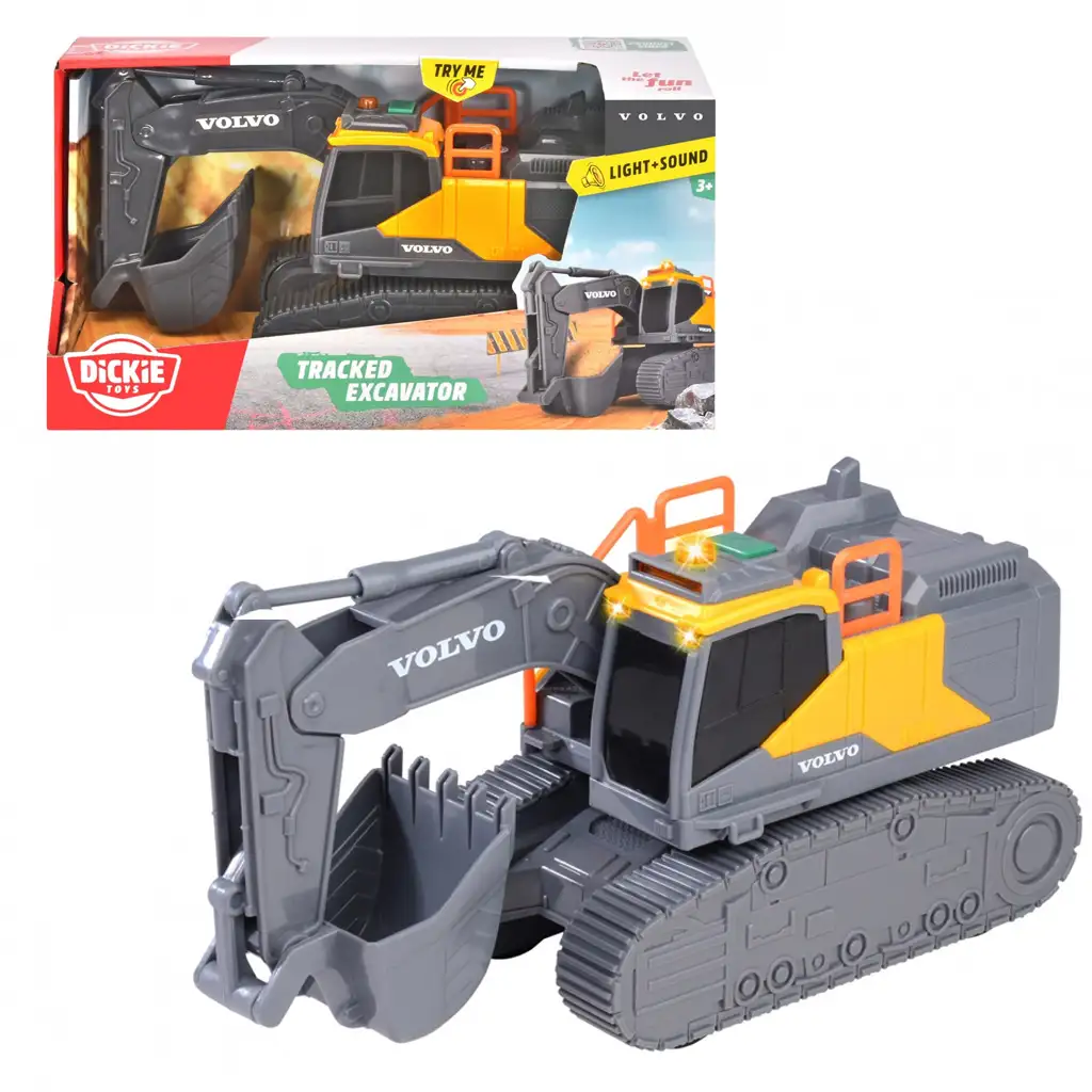Volvo koparka z efektami świetlnymi i dźwiękowymi 23cm - Dickie Toys zdjęcie 1