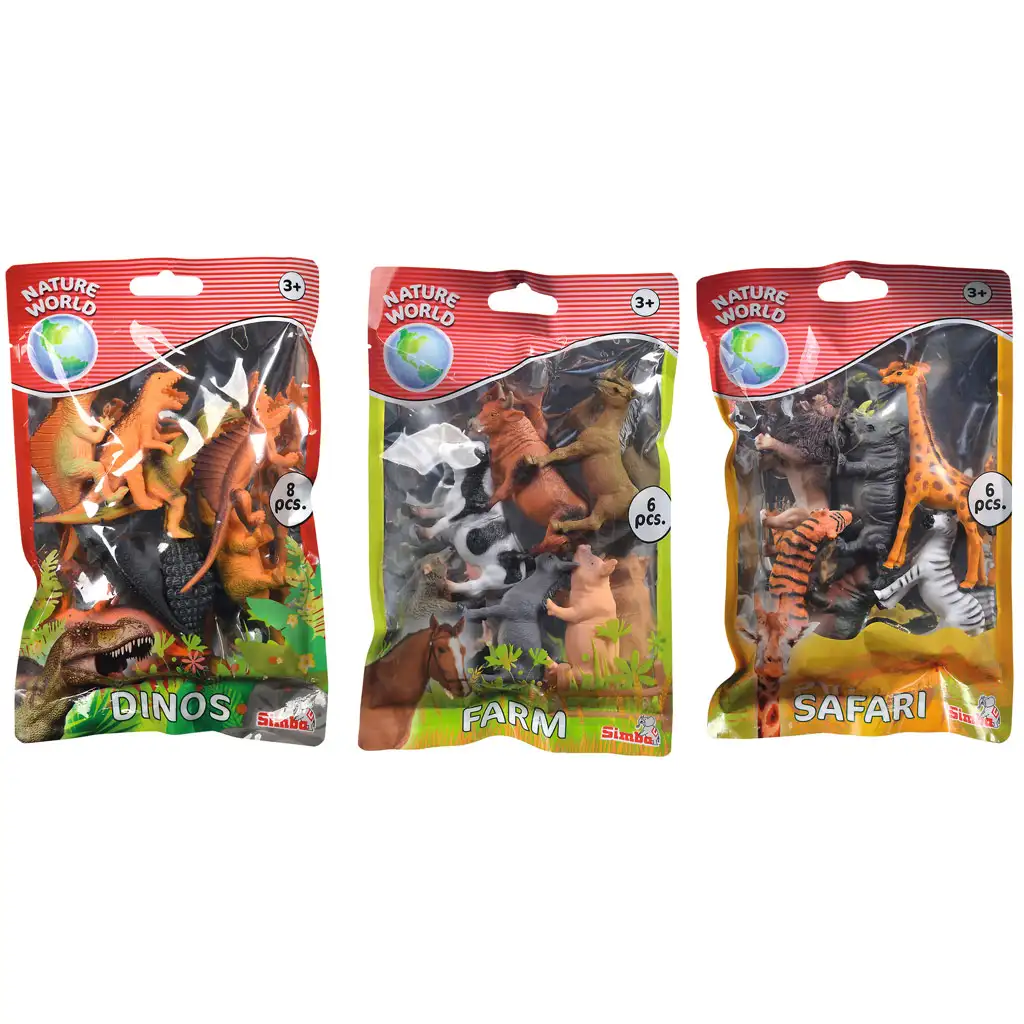 Zestaw figurek zwierząt z farmą, dinozaurami lub zwierzętami dżungli - Simba Toys zdjęcie 2