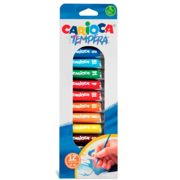 12-kolorowy zestaw farb temperowych - Carioca zdjęcie 1
