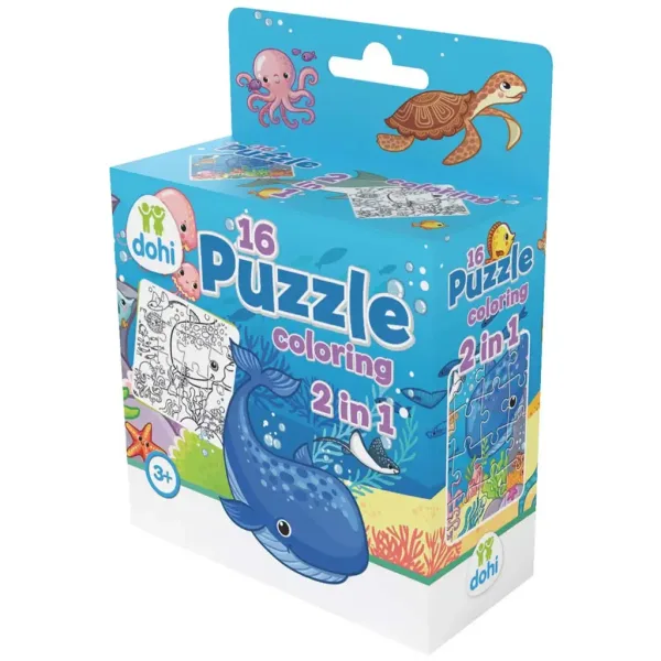 16-elementowa kolorowanka puzzle 2 w 1 - Morze zdjęcie 1