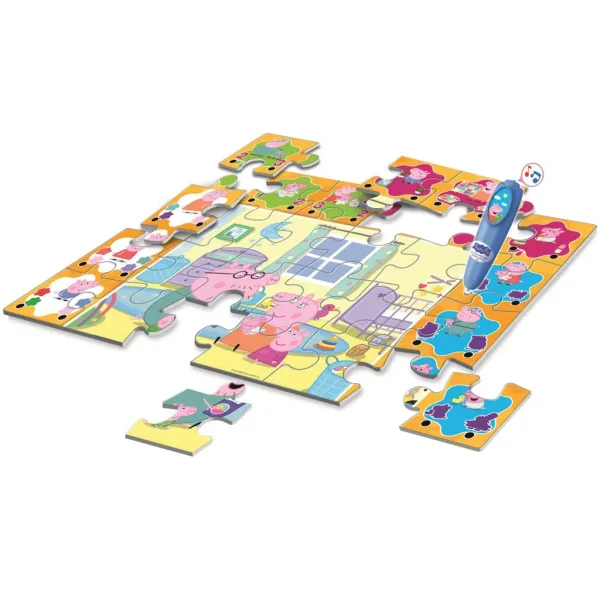 24-częściowe interaktywne puzzle podłogowe Świnki Peppy - Clementoni zdjęcie 2