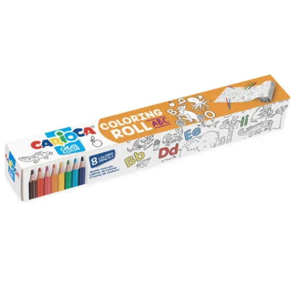 Kolorowanka w rolce ABC z 8 kredkami - Carioca zdjęcie 1