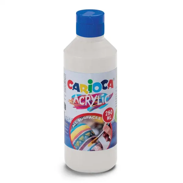 Acrylic 250ml farba akrylowa w kolorze białym - Carioca zdjęcie 1
