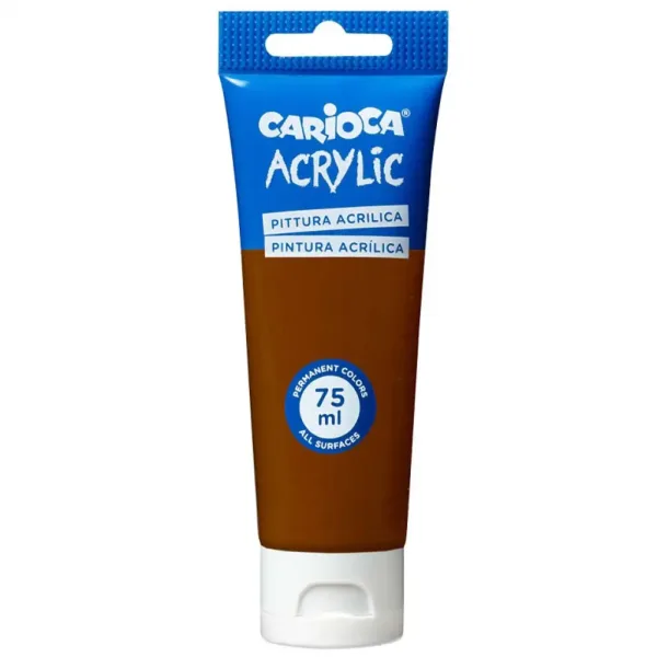 Acrylic 75ml farba akrylowa w kolorze brązowym - Carioca zdjęcie 1