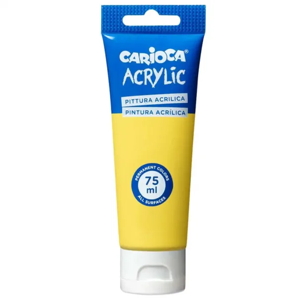 Acrylic 75ml farba akrylowa w kolorze żółtym - Carioca zdjęcie 1